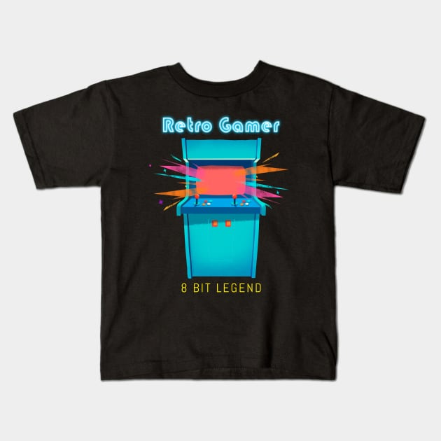 Retro Gamer Logo 4 Kids T-Shirt by Batocera Nation